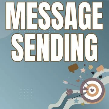 Writing displaying text Message Sending. Business idea to convey or communicate Ilustración de archivo