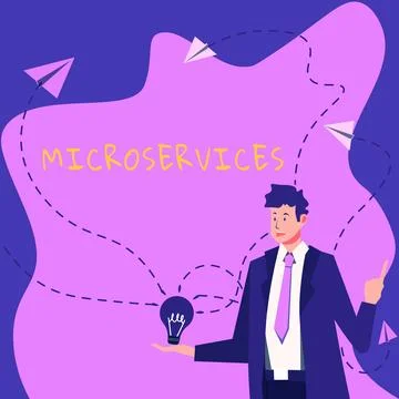 Writing displaying text Microservices. Conceptual photo Software development 스톡 일러스트