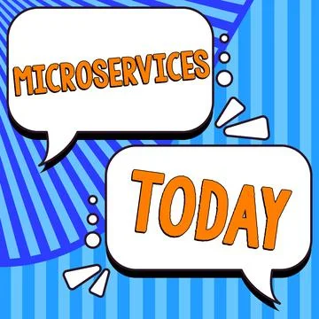 Writing displaying text Microservices. Word Written on Software development イラスト素材