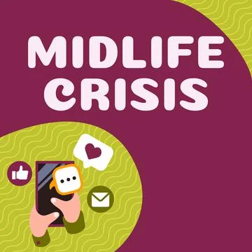 Writing displaying text Midlife Crisis, Business concept Software development Stock Illustration