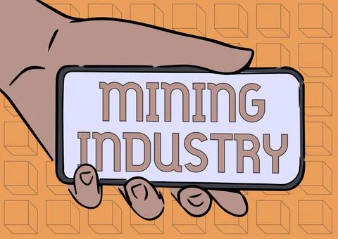Writing displaying text Mining Industry. Business idea extraction of precious Stock Illustration