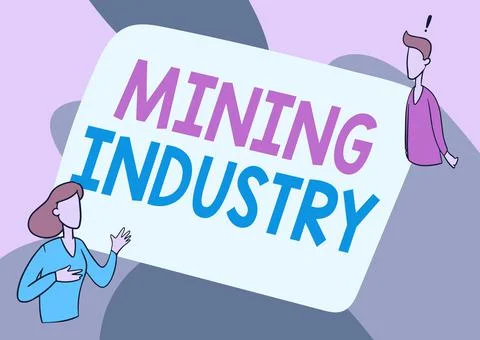 Writing displaying text Mining Industry. Concept meaning extraction of precious Stock Illustration