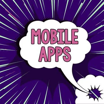 Writing displaying text Mobile Apps. Concept meaning a software application Illustrazione stock