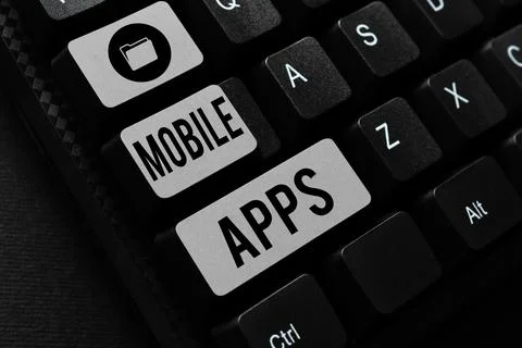 Writing displaying text Mobile Apps. Conceptual photo a software application Foto stock