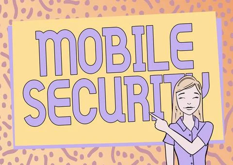 Writing displaying text Mobile Security. Internet Concept Protection of mobile Illustrazione stock