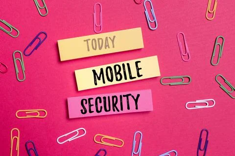 Writing displaying text Mobile Security. Concept meaning efforts to secure data Stock Photos