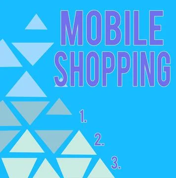 Writing displaying text Mobile Shopping. Conceptual photo Buying and selling of 스톡 일러스트