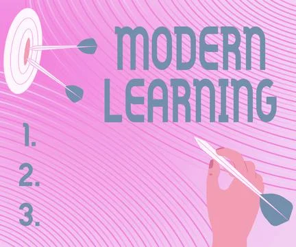 Writing displaying text Modern Learning. Word for flexible and agile setup 스톡 일러스트