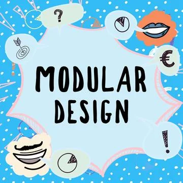 Writing displaying text Modular Design. Business concept product designing to Stock Illustration
