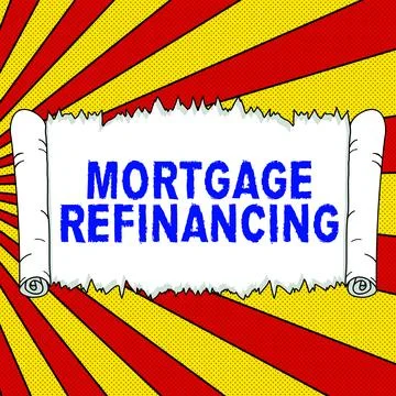 Writing displaying text Mortgage Refinancing. Word for process of replacement of Illustration
