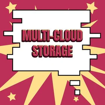Writing displaying text Multi Cloud Storage. Business overview use of multiple 스톡 사진