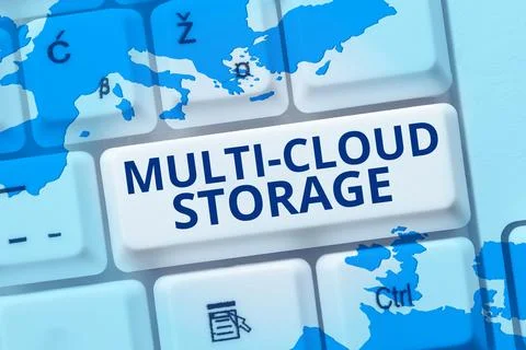 Writing displaying text Multi Cloud Storage. Internet Concept use of multiple 스톡 사진
