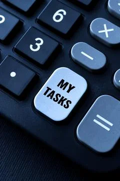 Writing displaying text My Tasks. Business overview assigned piece of work often Foto stock