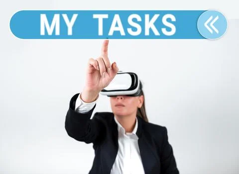 Writing displaying text My Tasks. Business overview assigned piece of work often Foto stock
