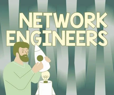 Writing displaying text Network Engineers. Word Written on Technology Stock Illustration