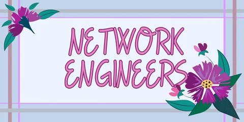 Writing displaying text Network EngineersTechnology professional Skilled in Stock Illustration