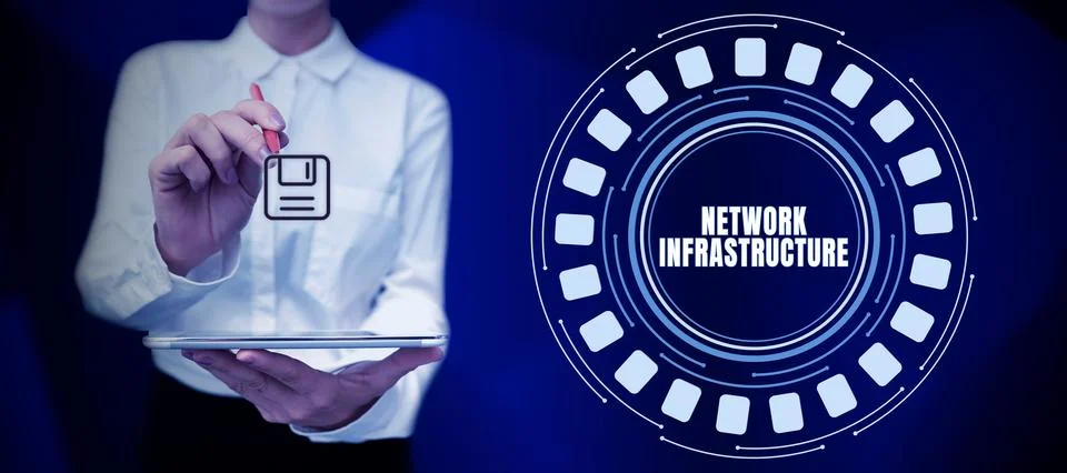 Writing displaying text Network Infrastructure. Business idea Hardware and Stock Photos