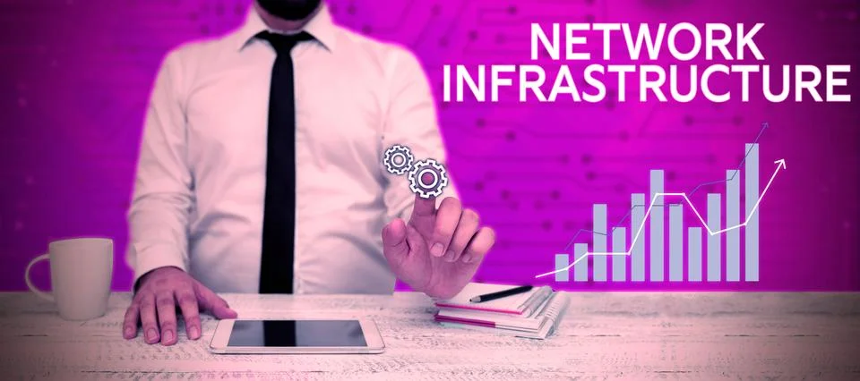 Writing displaying text Network Infrastructure. Business idea Hardware and Stock Photos