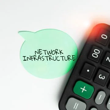 Writing displaying text Network Infrastructure. Business overview Hardware and Stock Photos