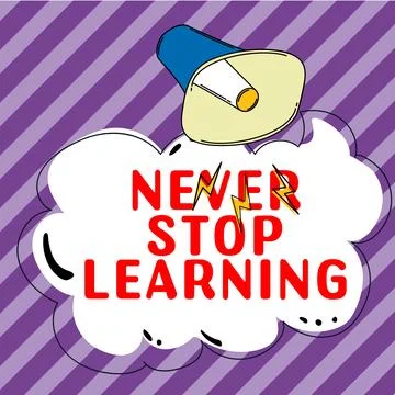 Writing displaying text Never Stop Learning. Internet Concept Continue to Illustrazione stock