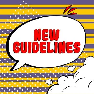 Writing displaying text New Guidelines. Word for a new list of goals to achieved Illustrazione stock