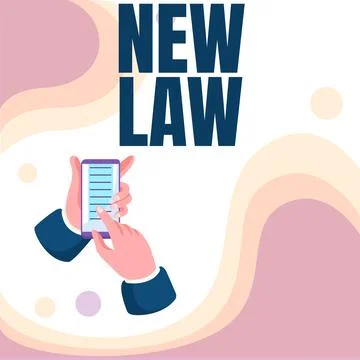 Writing displaying text New Law. Concept meaning system of rules that enforced Stock Illustration