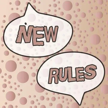 Writing displaying text New Rules. Business overview A state of changing an Stock Illustration