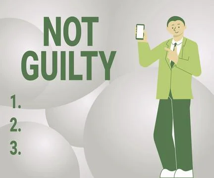 Writing displaying text Not Guilty. Business idea someone is innocent didnt Stock-Illustration