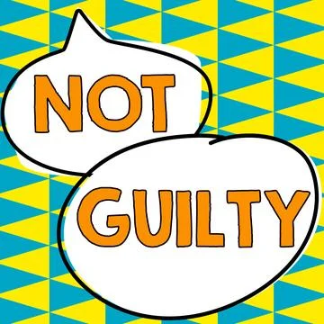 Writing displaying text Not Guilty. Concept meaning someone is innocent didnt Stock-Illustration