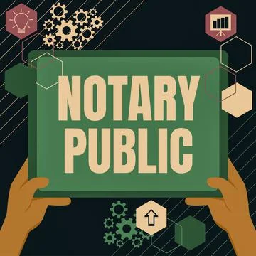 Writing displaying text Notary Public. Concept meaning Legality Documentation Stock Illustration