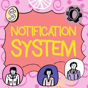 Writing displaying text Notification System. Word for Do not forget to be Stock Illustration
