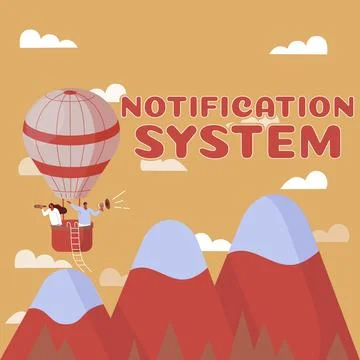 Writing displaying text Notification System. Business showcase Do not forget to Stockillustratie