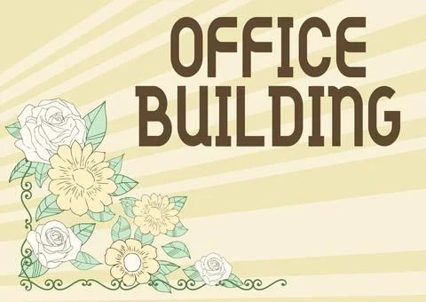 Writing displaying text Office Building. Business overview Commercial buildings Ilustración de archivo