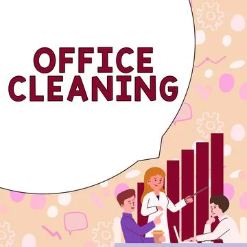 Writing displaying text Office Cleaning. Business approach the action or process Ilustración de archivo