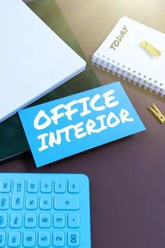 Writing displaying text Office Interior. Conceptual photo making indoor spaces Stock-Fotos