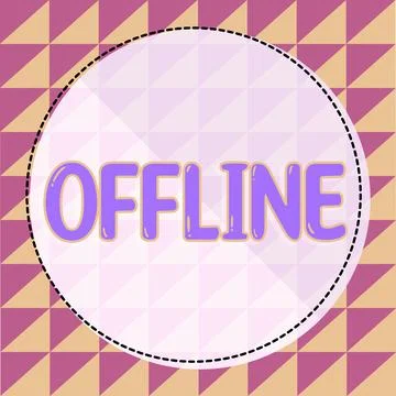 Writing displaying text Offline. Concept meaning Not having directly connected Stock Illustration