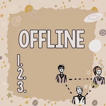 Writing displaying text Offline. Internet Concept Not having directly connected Stock Illustration