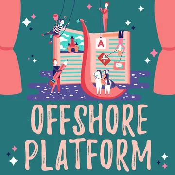 Writing displaying text Offshore Platform. Word for structure with facilities Stock-Illustration