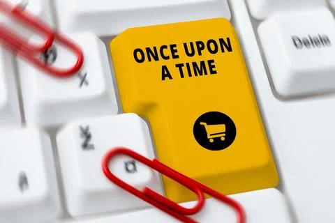 Writing displaying text Once Upon A Time. Business idea telling story Fairytale Foto stock