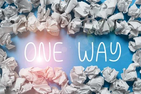 Writing displaying text One Way. Business concept Only direction Street sign 写真素材