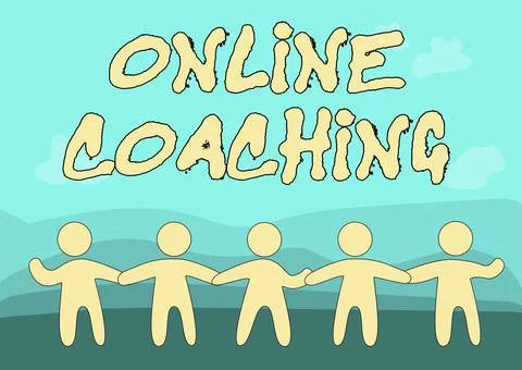 Writing displaying text Online Coaching. Business showcase Learning from online 스톡 일러스트