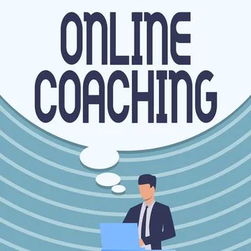 Writing displaying text Online Coaching. Business approach Learning from online Illustrazione stock