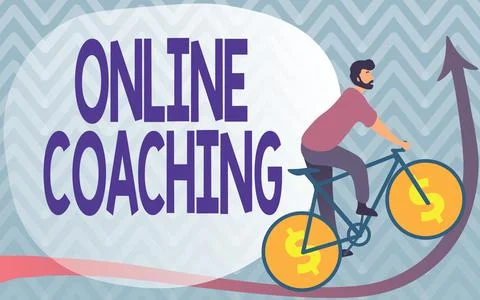 Writing displaying text Online Coaching. Conceptual photo Learning from online 스톡 일러스트