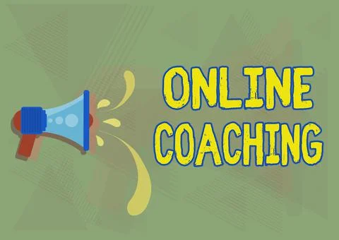 Writing displaying text Online Coaching. Word for Learning from online and Illustrazione stock