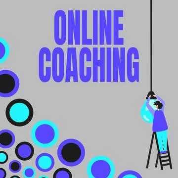 Writing displaying text Online Coaching. Conceptual photo Learning from online 스톡 일러스트
