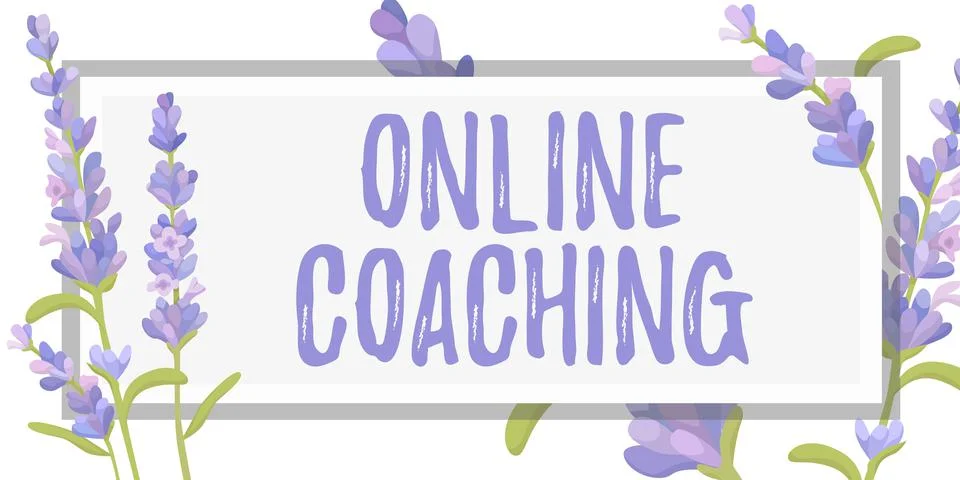Writing displaying text Online CoachingLearning from online and internet with イラスト素材