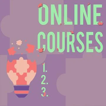 Writing displaying text Online Courses. Concept meaning Revolutionizing formal Stock Illustration