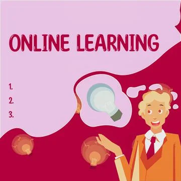 Writing displaying text Online Learning. Word Written on educational tool based Stockillustratie