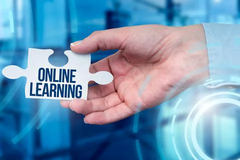 Writing displaying text Online Learning. Business approach Larning with the Stock-Fotos