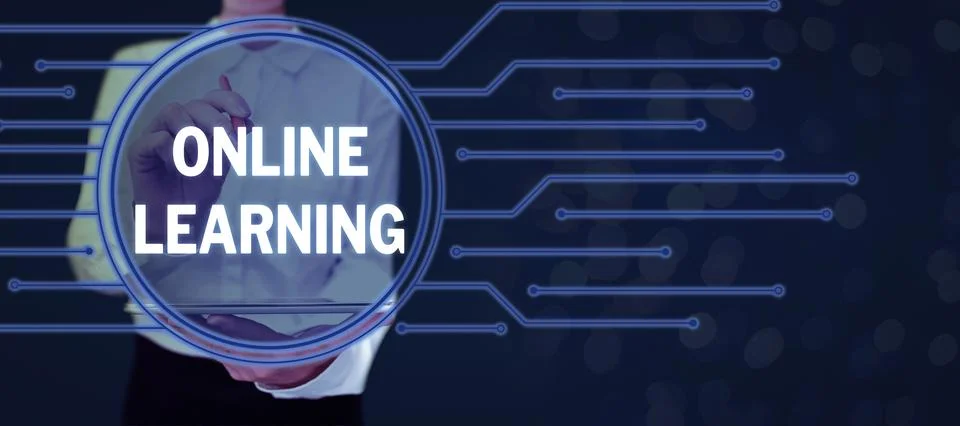 Writing displaying text Online Learning. Concept meaning Larning with the 写真素材